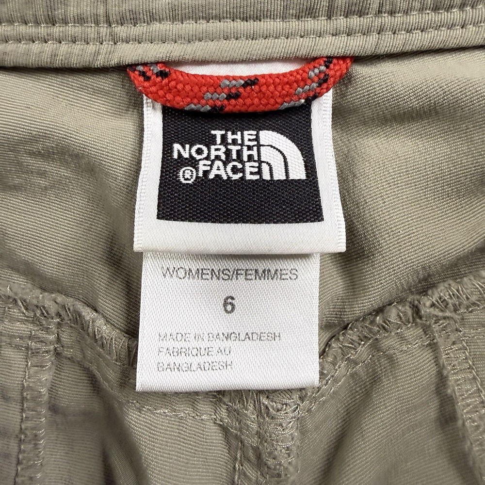 The North Face Vintage Womens 6 Nylon Hiking Pants Khaki Outdoor Trail 00s - Picture 2 of 12